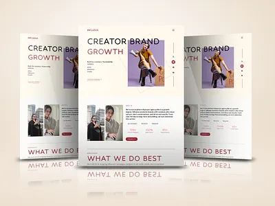 Influencer Marketing Website - Creator Brand Growth Landing Page brand growth clean layout creative agency creator economy digital marketing figma figma design influencer marketing landing page landing page design marketing website minimal design modern ui typography ui uiux ux web design web ui website design