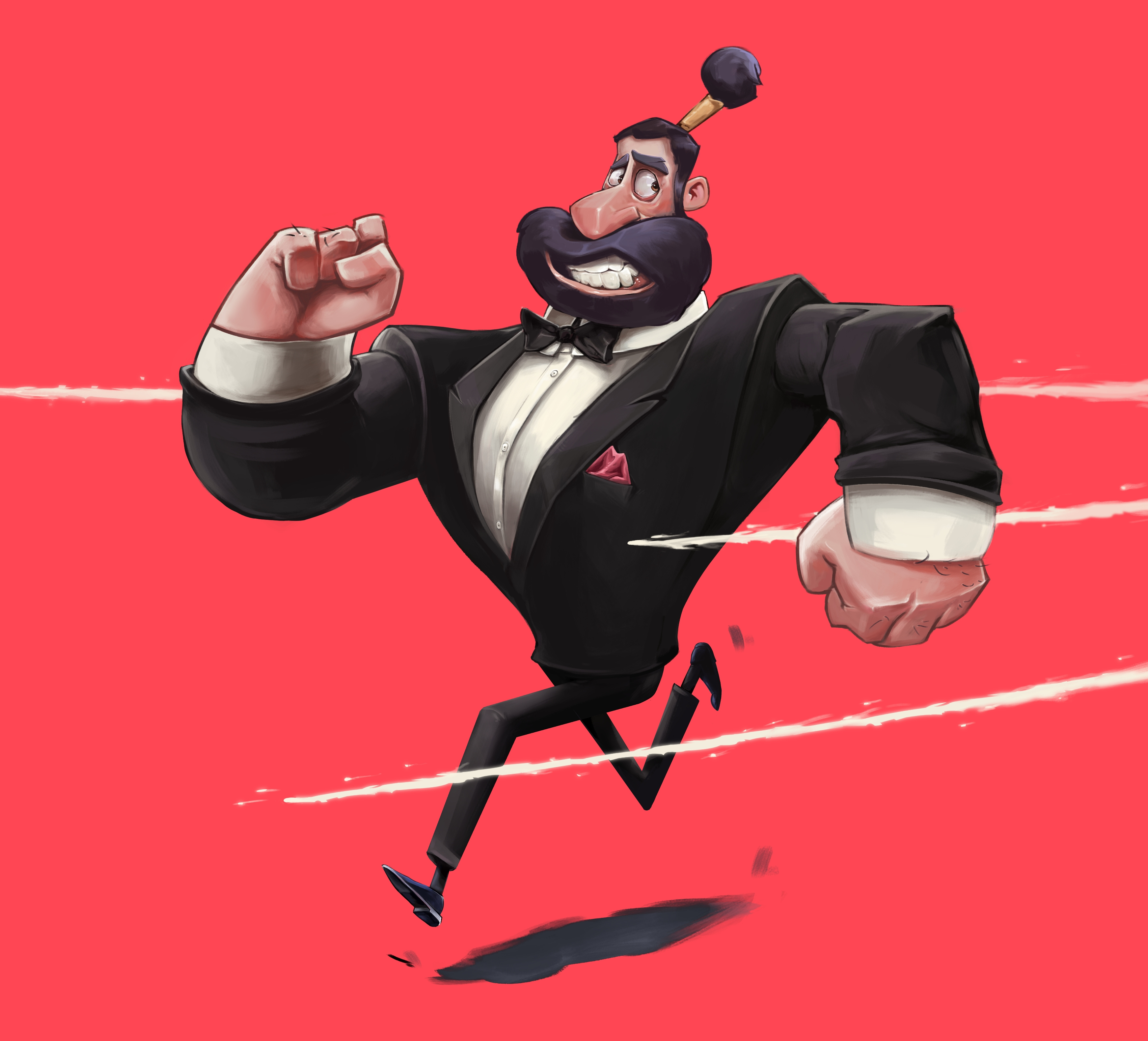 Run!!! cartoon character design childrensart funny gameart illustration powerfull run warrior