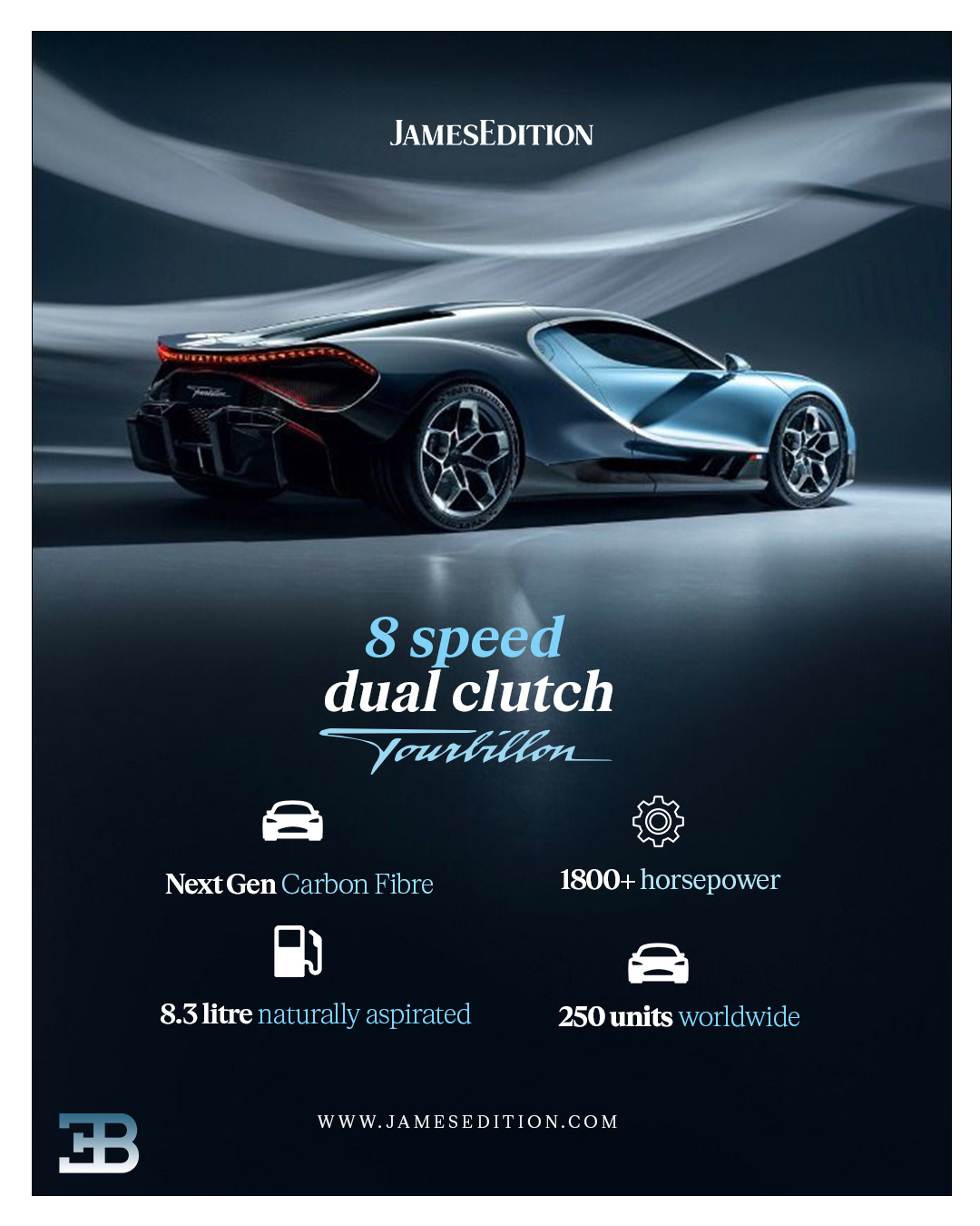 8 Speed Dual clutch Bugatti Tourbillon 8 speed clutch branding cars graphic design luxury