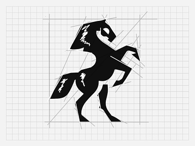HORSE - SYMBOLE 2023 - SKETCH branding design grid horse icon identity illustration logo marks symbol ui vector