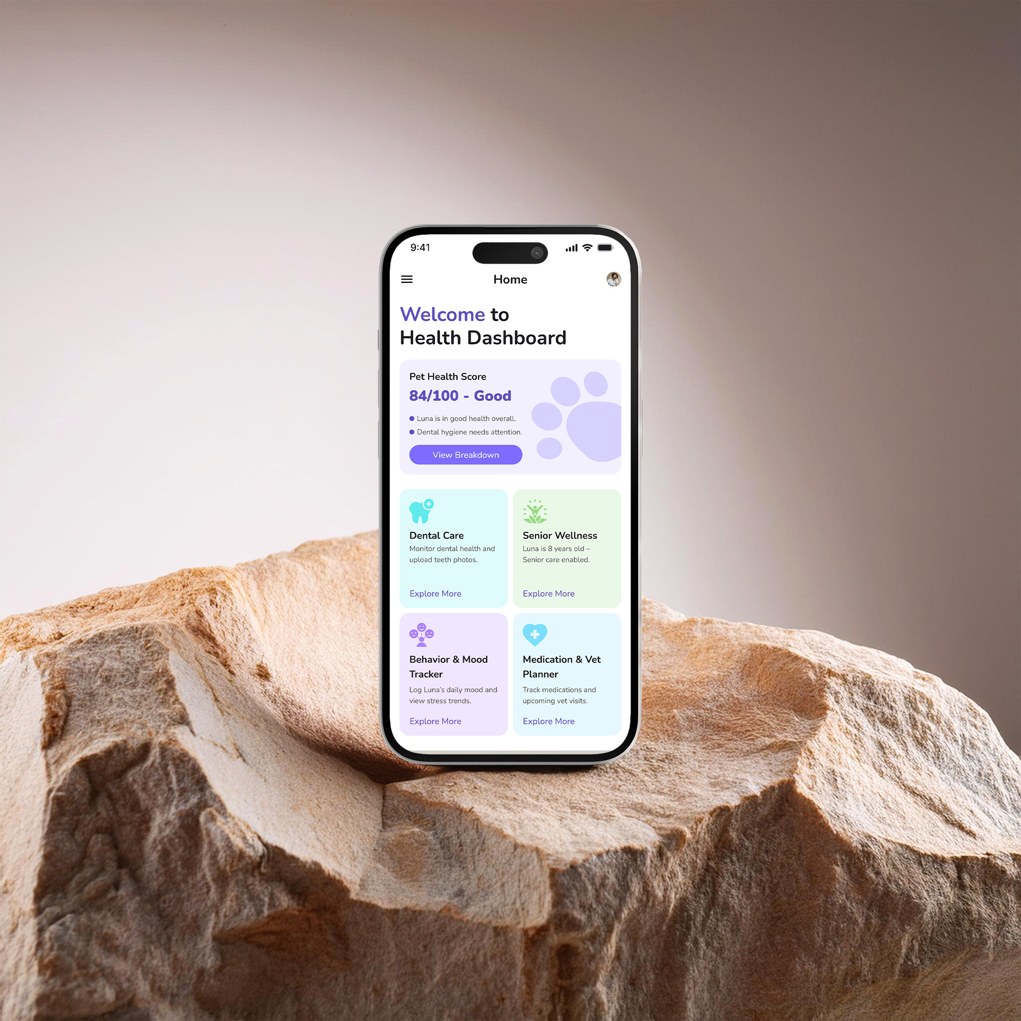 AI Pet Tracker app design app ui design figma glassmorphism health app luxury app mobile app design modern app design pet app ui ux