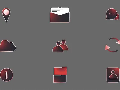 Messenger Icons alert bubble chat cloud communication contact digital dynamic fluid folder gradient info interface mail message messenger notification social tech user