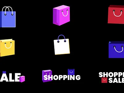 Shopping Icons bag boutique business commerce consumer digital discount fashion market motion graphics promotion purchase retail sale shop icons shopping shopping bag store trade vibrant