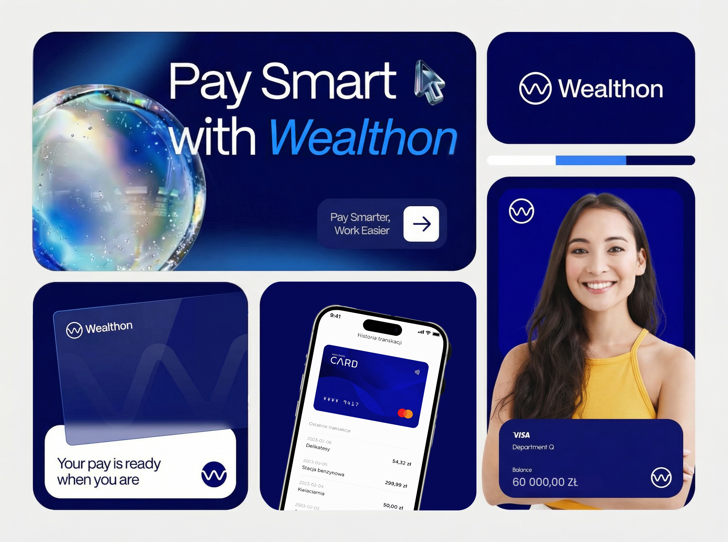 Wealthon — Pitch Deck & Brand Identity brand identity branding finance graphic design pitch deck presentation design