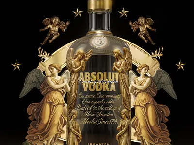 VODKA PHOTOART art artwork branding design digitalart drinks golden graphic design graphicdesign luxury photoart photoshop poster project ui visual visualart
