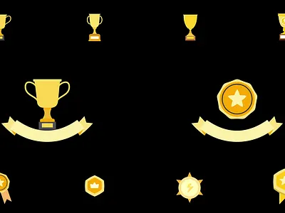 Trophy Icons achievement award badge celebratory champion competition cup first place gold laurel medal prize ranking reward star success trophy trophy icons victory winner