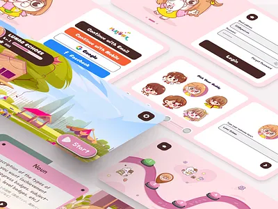 PlayBox | Gamified Learning App UI for Kids character design edtech education app gamification illustration kids app kids learning learning app mobile app ui ui design unity development ux design