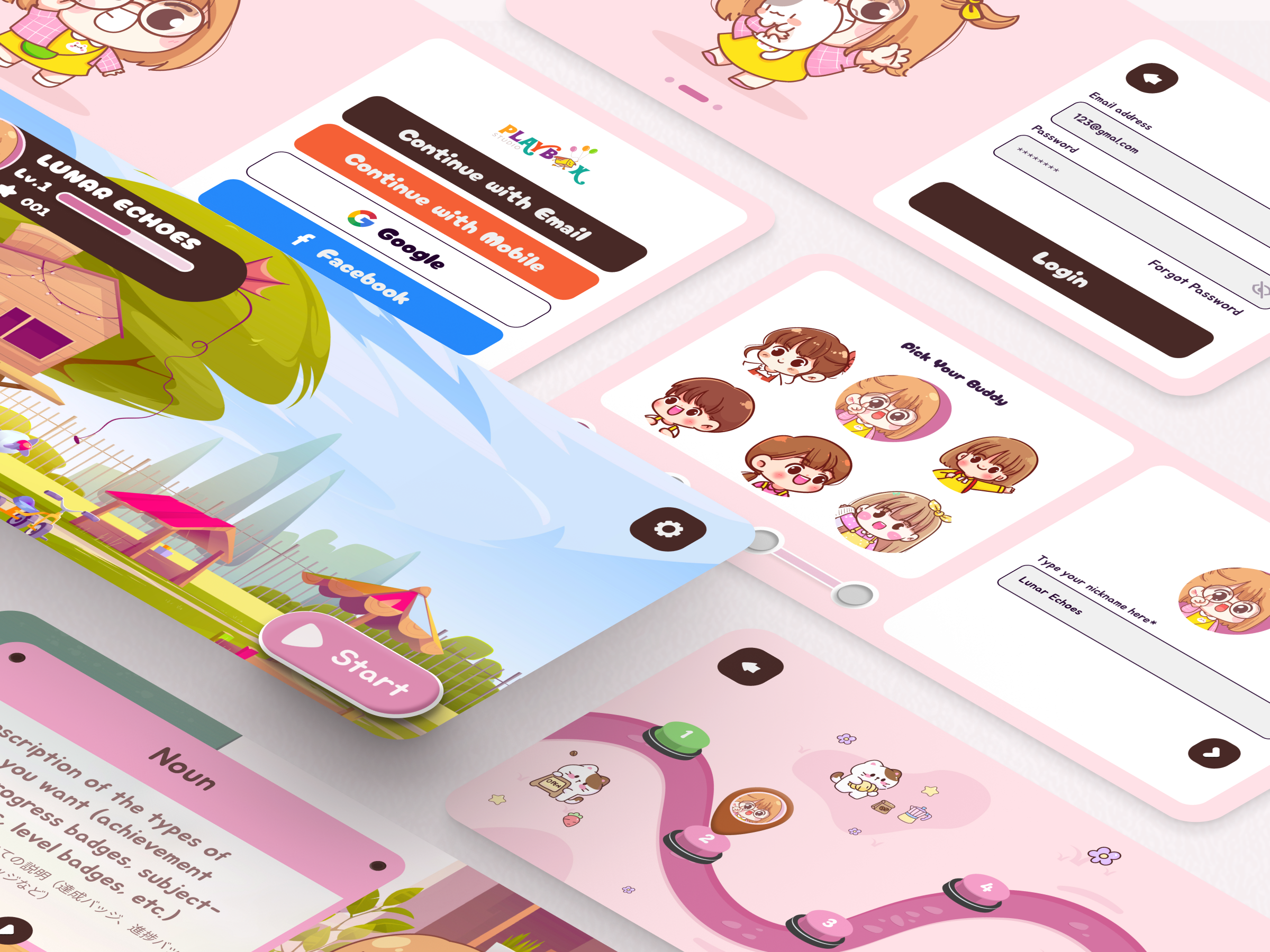 Example of Gamified Mobile App UI For Kids
