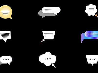 Talking Icons animated icons bubble chat comment communication conversation dialogue discuss feedback interaction interface message motion graphics social speak speech talking thought typing ui