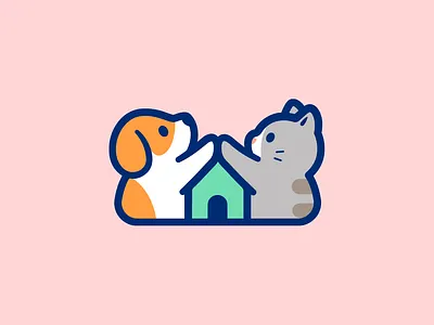 Pet Adoption App adoption logo animal branding cat character logo cute cute logo dog home icon identity illustration kawaii logo mascot logo pet adoption pet logo pet lover rescue shelter logo
