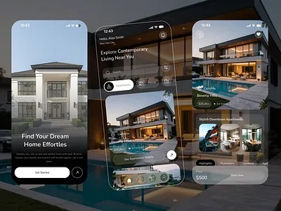 Real Estate Mobile App UI app design app ui housing app mobile app design mobile app ui product design property app real estate app ui design ux design