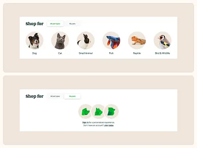 🐶 Pets at Home - 'Shop for' Component (Desktop) component design ecommerce pets ui ux web web design website