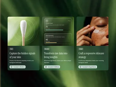 Microbiome Skincare Company acne app beauty biome chart cream dashboard dermatologist green lotion nature organic photography product score skin skincare ui website women