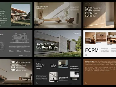 FORM - Real Estate Pitch Deck architecture architecture brand architecture brand guideline architecture branding brand brand guideline brand pitch deck brand visual branding clean design housing pitch deck real estate real estate brand real estate brand guideline real estate brand visual real estate branding real estate pitch deck