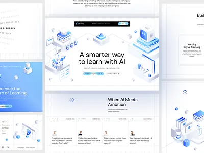 Learnly: AI-powered Learning Platform - Website Landing Page ai ai website b2c website design inspiration ecourse edutech home page illustration isometric landing page learning popular saas saas website ui ux uix web design website