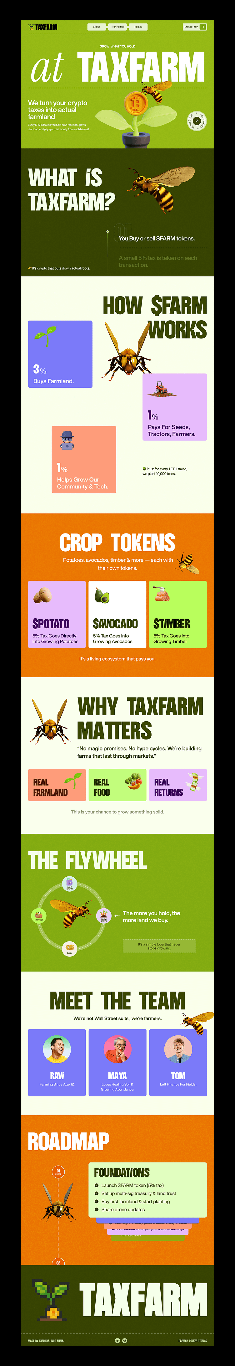 TaxFarm Web3 Landing Page Design | Crypto Farming Website UI by Musemind  Branding & Web Design for Musemind on Dribbble