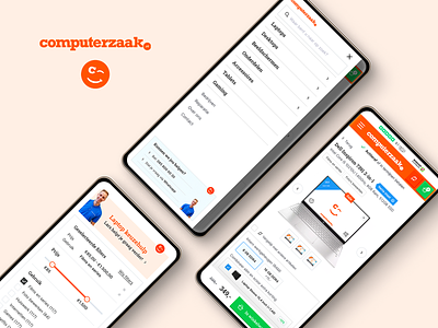 Mobile design computerzaak.nl app app design clean computer design electronic flat laptop mobiel mobile responsive ui ux