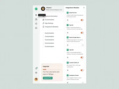 Fluid SaaS Navigation & Sidebar UI Concept animation app builder app integrations dashboard design interaction design minimalism motion graphics nav bar navigation product design productivity tools saas dashboard saas design saas ui settings page side nav ui design user experience web app