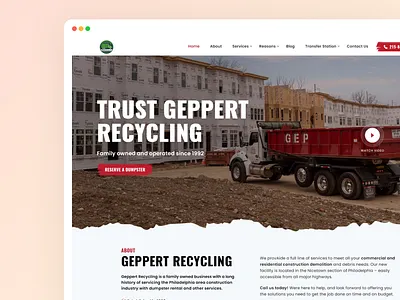 Geppert Recycling : Landing Page / Home Page UI apps arnoxweb company corporate creative design ecodesign greenweb interface landingpage recycling sustainabledesign uidesign uiux uiuxdesign uxdesign uxdesigner webapp website webui