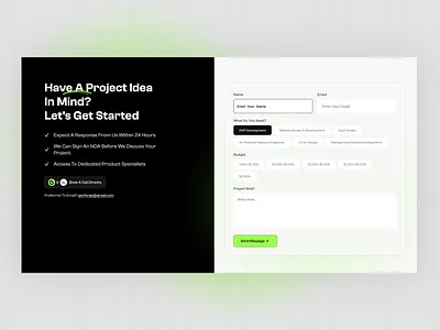 Contact Form UI Design - Light & Dark Version contact form ui design saas ui design ui ui design ui ux uidesign user interface web design webdesign website ui