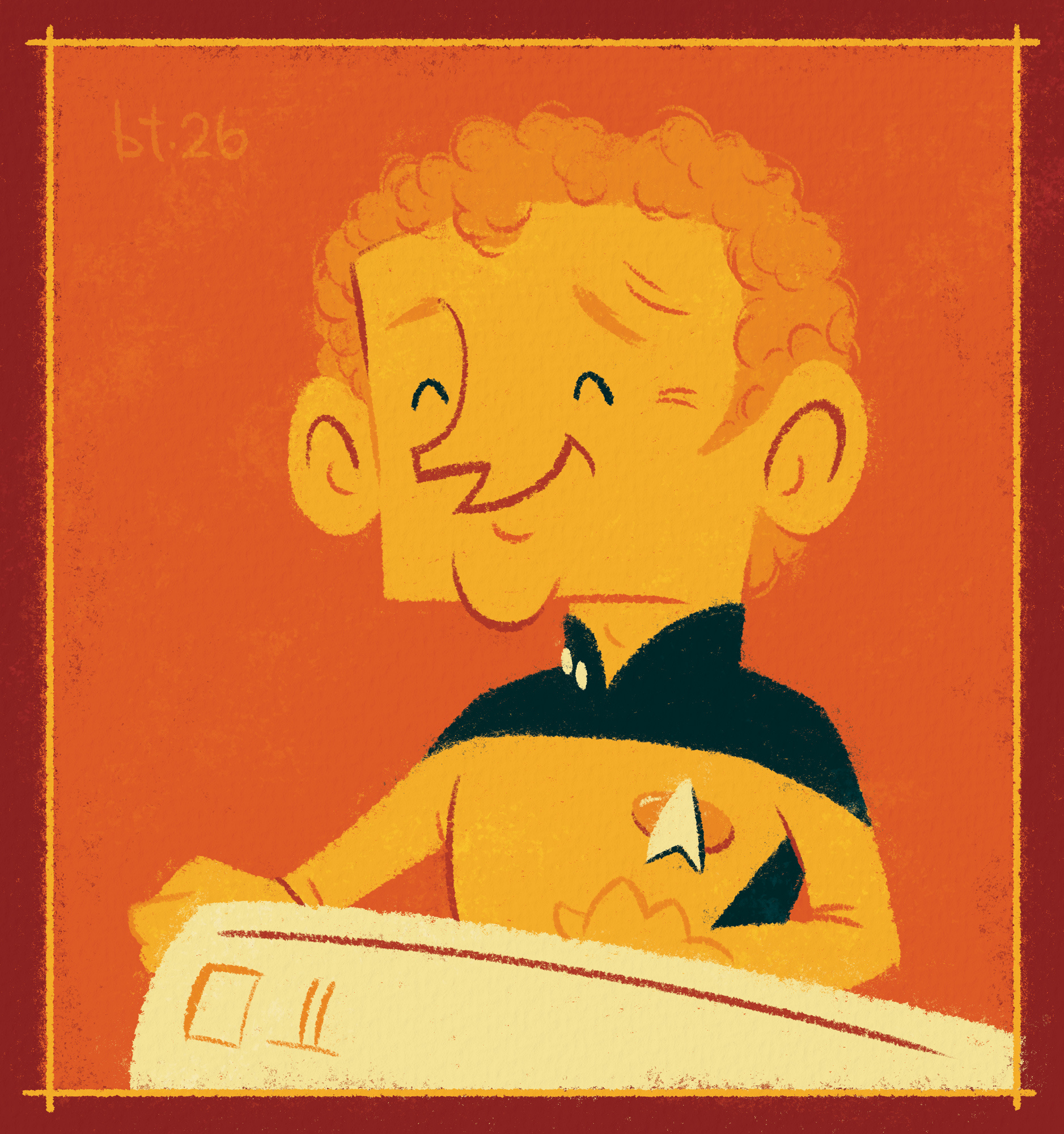The Chief beam me up character design chief miles obrien chief obrien colm meaney digital illustration energize enterprise illustration mid century miles edward obrien miles obrien obrien retro star trek star trek the next generation star trek tng transporter transporter chief vintage