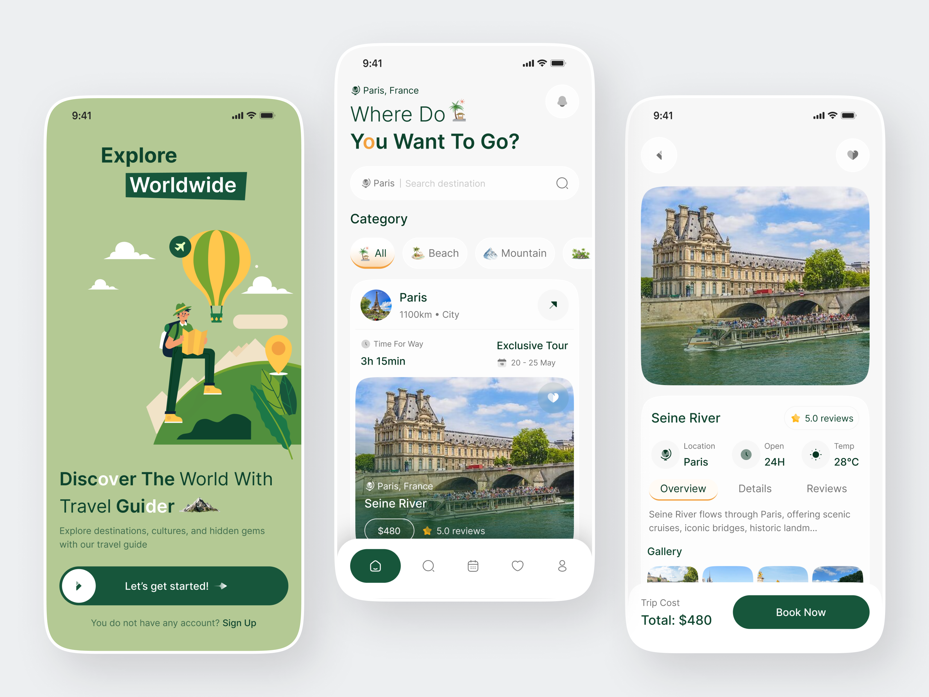 Travel & Explore – iOS App UI Design app concept app designer booking app explore app ios app minimal design mobile mobile app mobile app design tourism app travel app travel guide travel inspiration ui ux design vacation app world travel