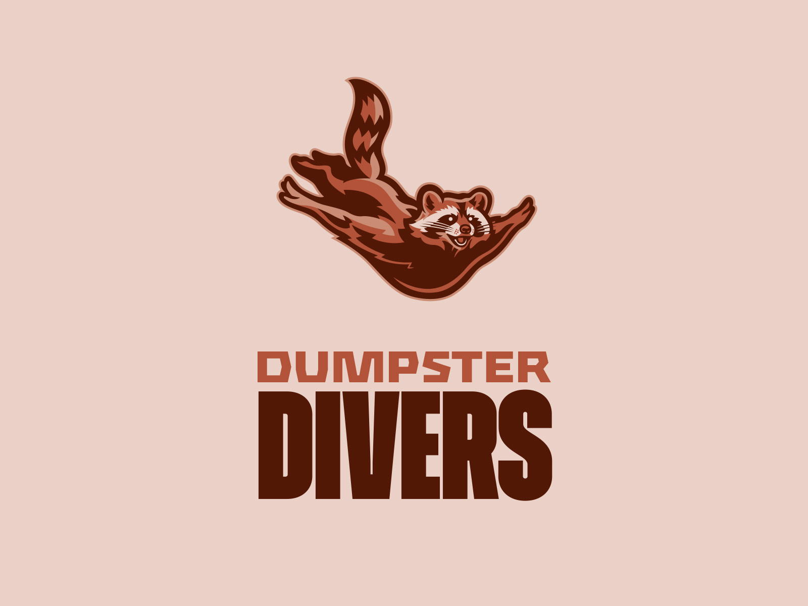 Dumpster Divers branding design diver graphic design illustration illustrator logo raccoon vector