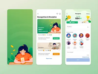 myFPT Super App - Recognize animation color colorful graphic design green medal motion graphics superapp ui uxui