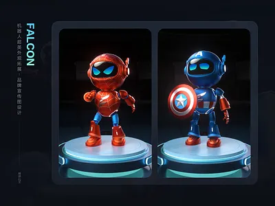 Spider-Man and Captain America, 3D animation design of robots 3d animation c4d captain america robots spider man superheroes technology