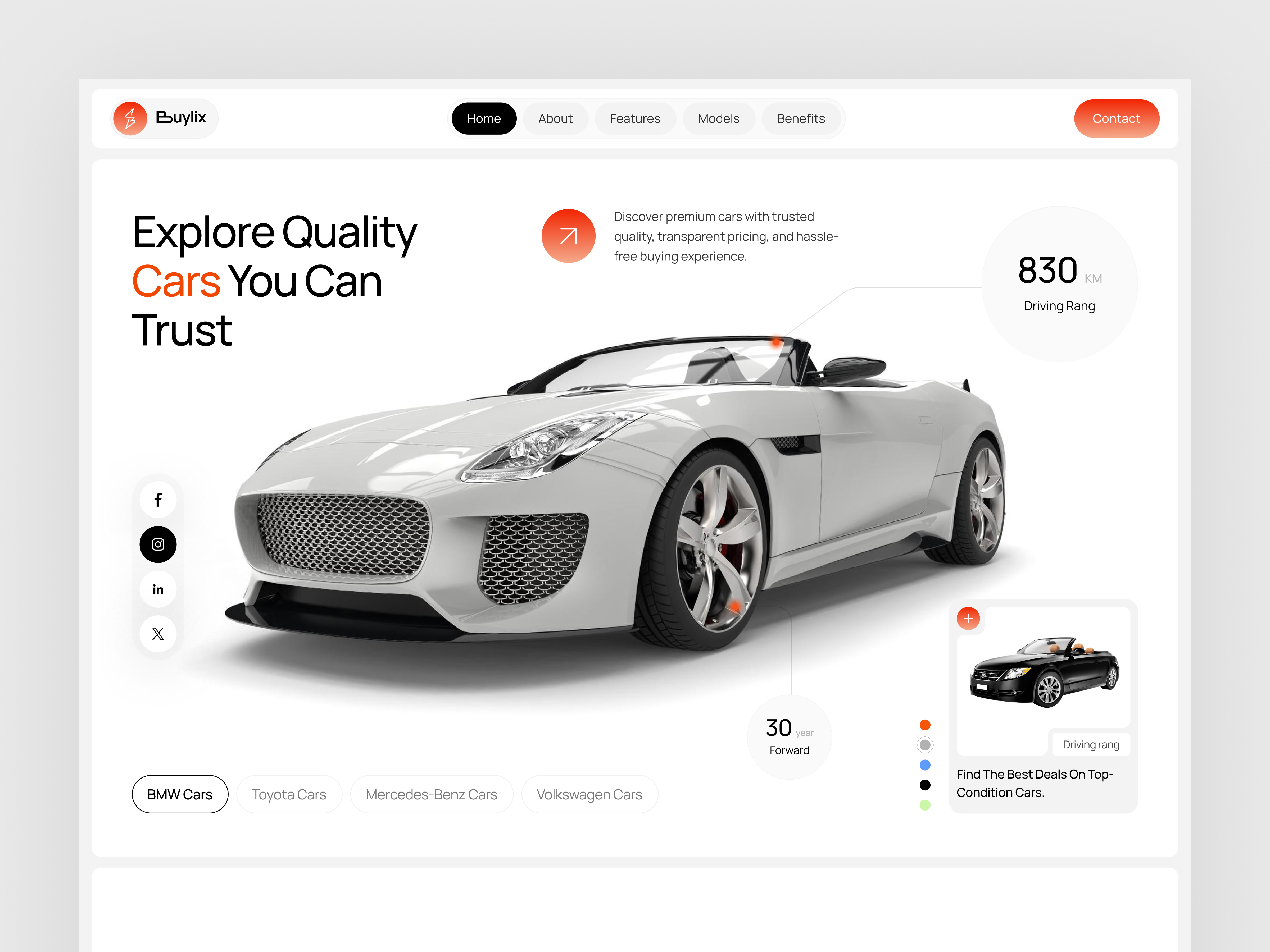 Car Marketplace Website | Automotive Sales Landing Page auto sales platform ui automotive ui ux automotive website ui ux design car rental website ui car website ui ecommerce website ui luxury car website design modern car landing page modern car sales website ui product design used car website design web design web design inspiration website design website hero section