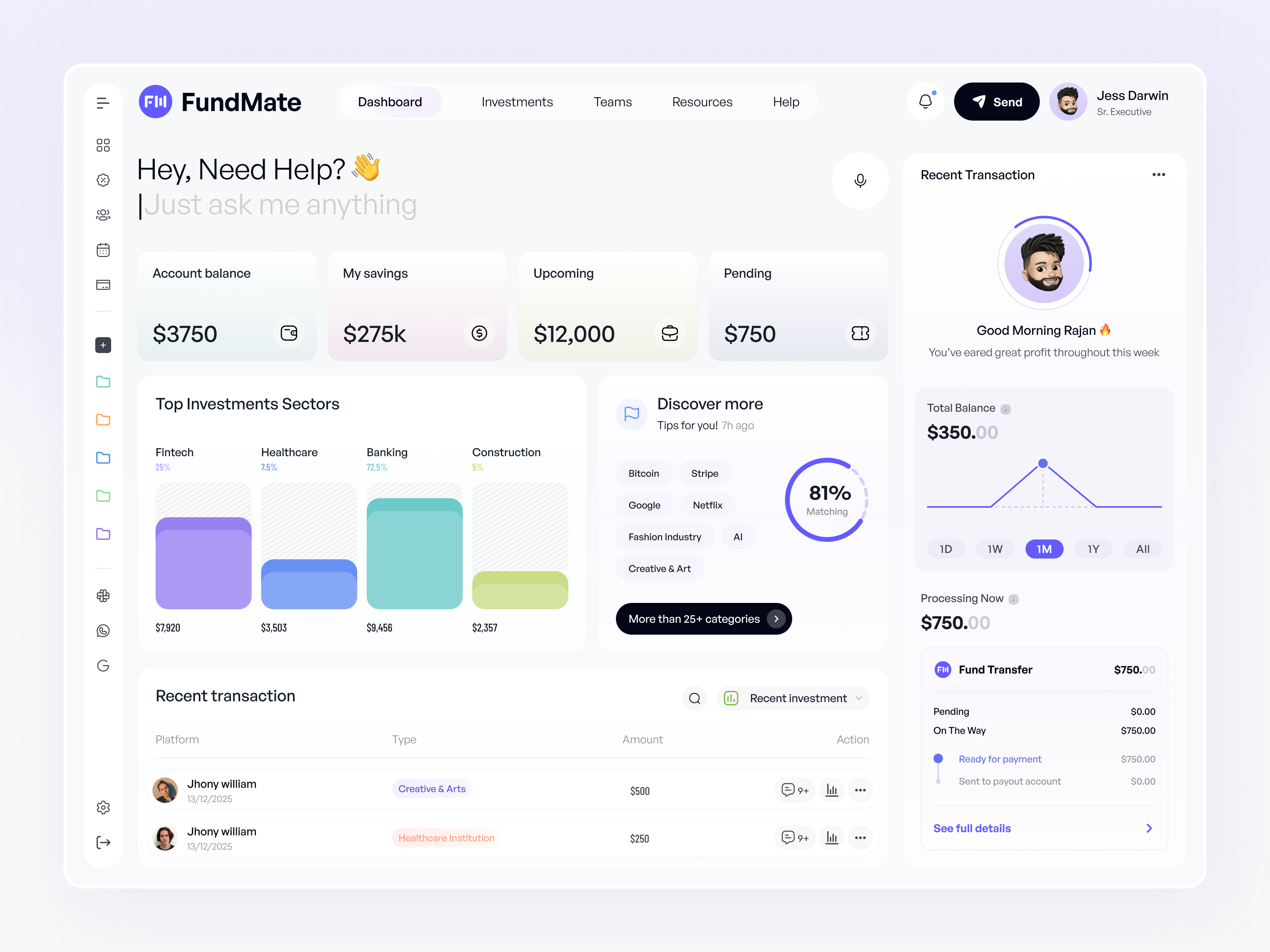 Example of Dashboard, Software & Web App Design