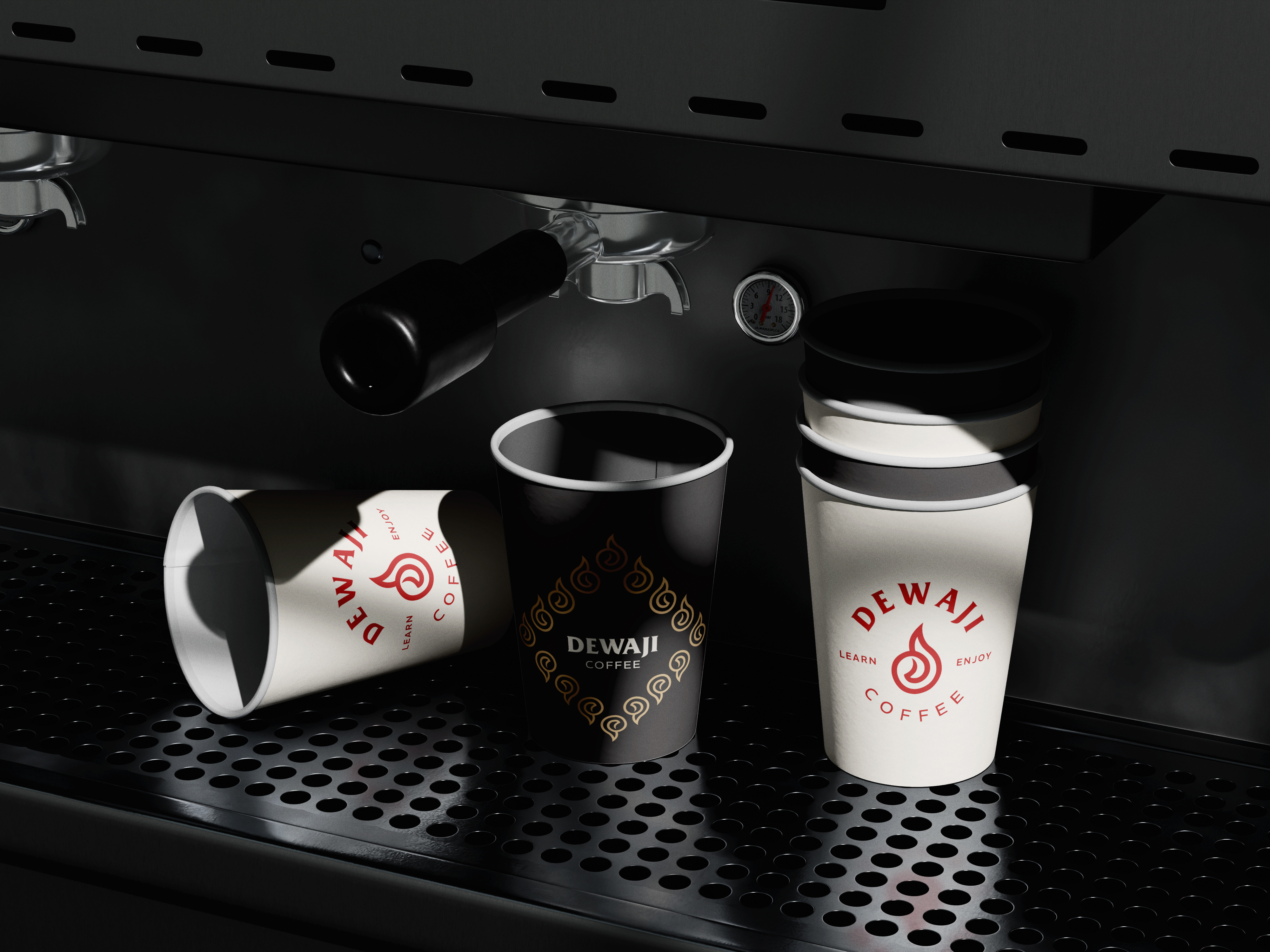 Branding Dewaji Coffee Shop brand branding branding coffee shop coffee coffee shop design espresso fire graphic design indonesia logo logo design logomark red roastery symbol