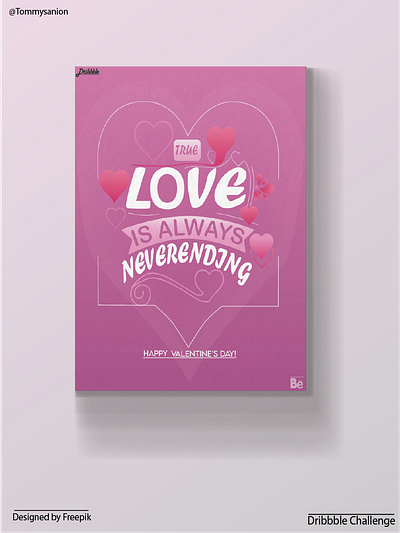Dribbble Challenge - Valentine's day Card design challenge graphic design valentines day