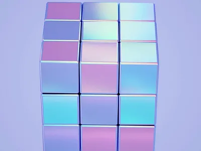 Pastel Dream Cube 3d art aesthetic blue design inspiration dreamy gradient healing motion design pastel purple relaxing vibrant visual art
