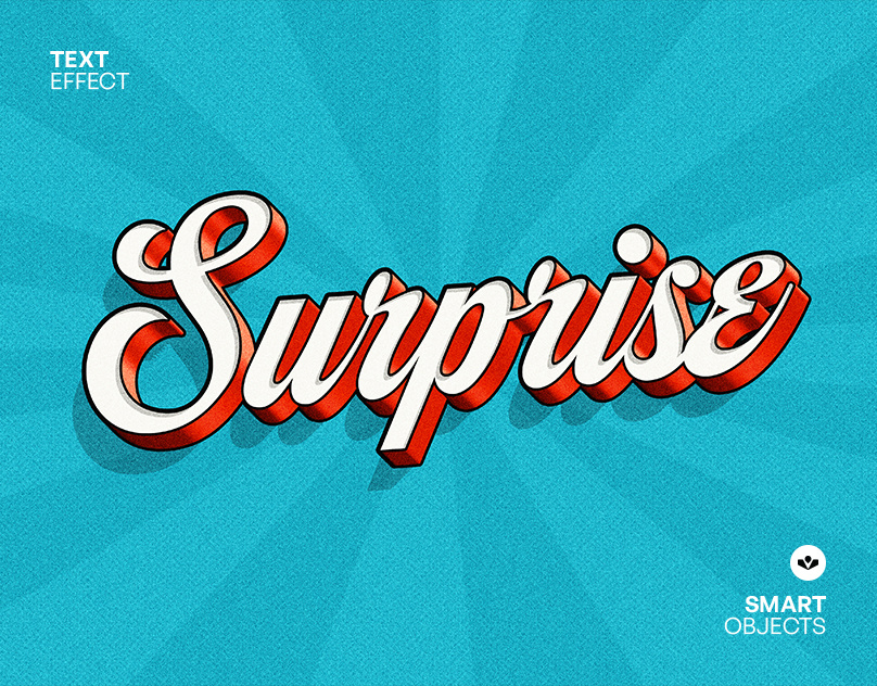 Surprise Text Effect cartoon comic design graphic design photoshop retro solasome typography vintage