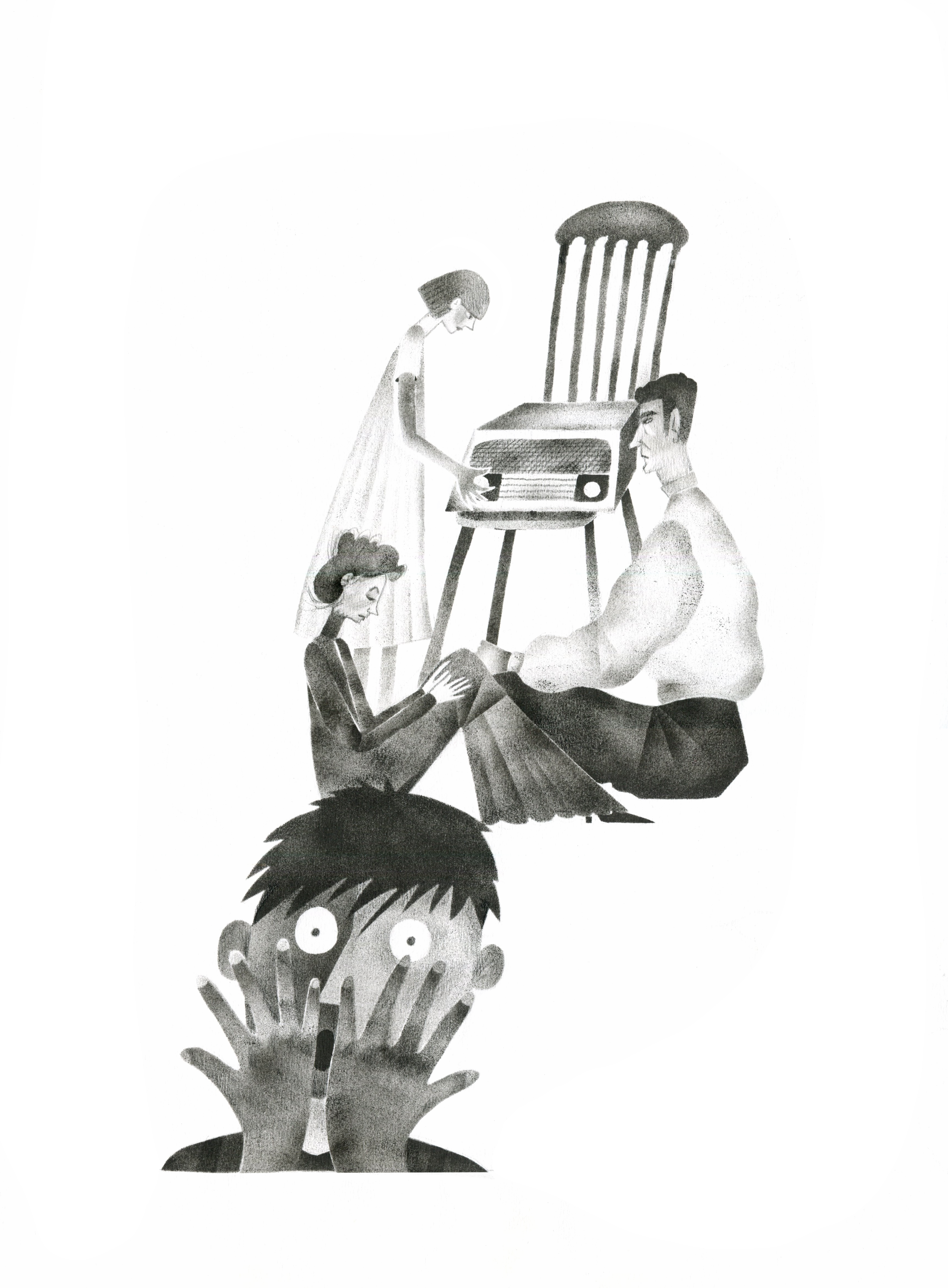 Birds. Book illustration. adult literature birds black and white illustration book book illustration childrens book hitchcock horror kidlitart young adult