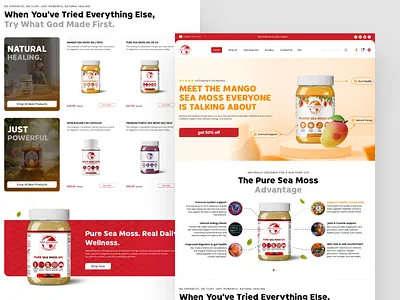 Pure Sea Moss – Natural Wellness eCommerce Website UI branding clean design design inspiration digital experience dribbble ecommerce health lifestyle modern ui natural products nutrition online store product showcase responsive design sea moss supplements ui design ux design web design wellness