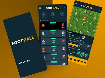 Football App – Match Stats & Team Management Mobile UI android design app design clean design dark ui data visualization design inspiration dribbble fan experience football ios design league tracking match stats mobile app modern ui player profiles sports analytics sports app team management ui design ux design