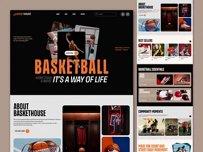 Basketball Equipment Store Landing Page basketball creative equipment graphic design landing page sport store ui ui design uiux web website