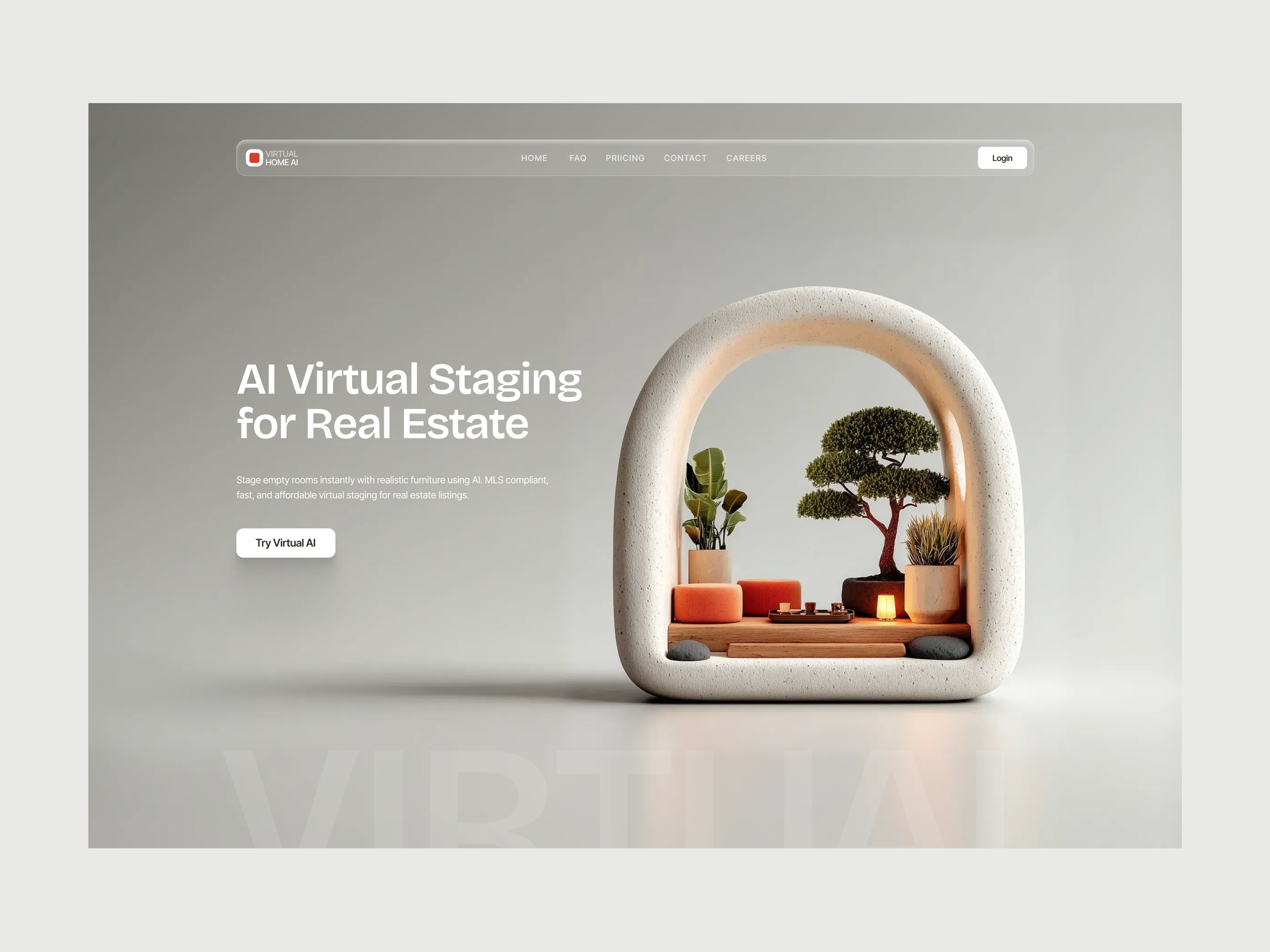 3D Ai Virtual Staging for Real Estate 3d 3d animation 3d website ai ai virtual staging ai website animation ar branding clean design minimal realestate ai ui ui design virtual staging vr web design website website design