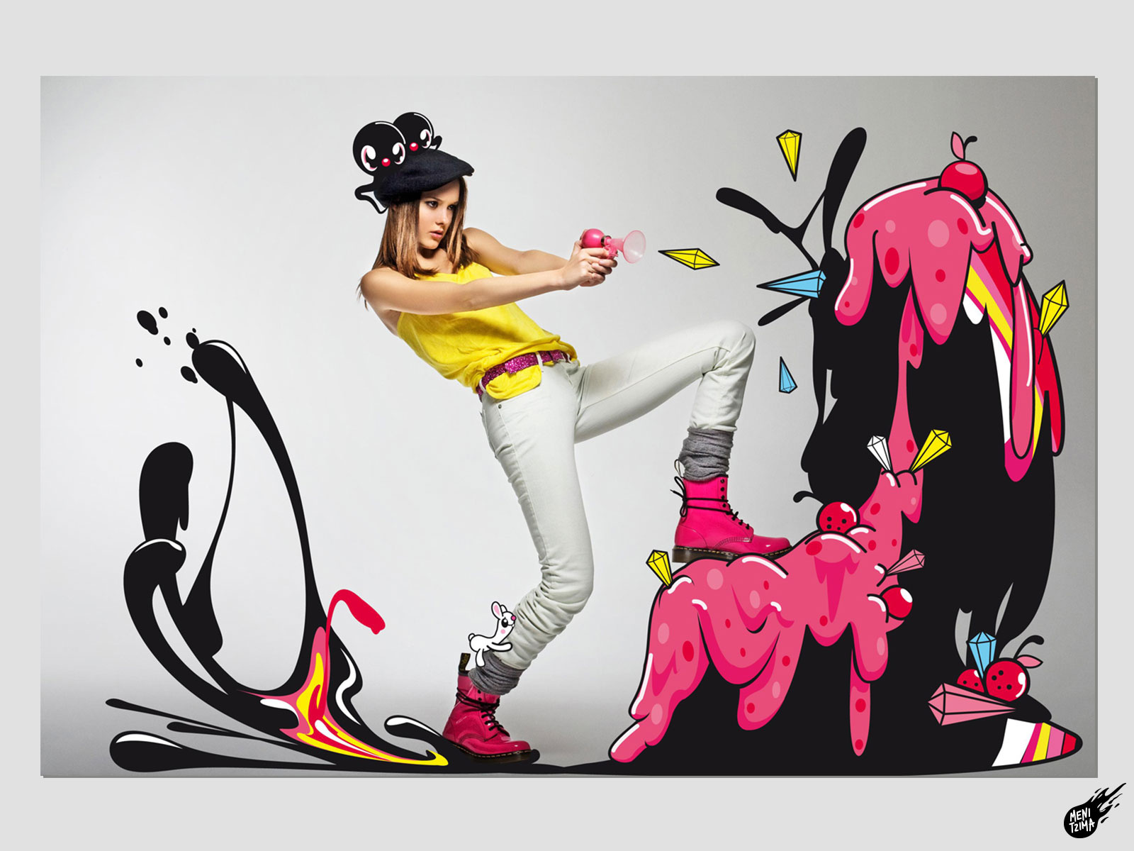 Indulge! Illustration on photo character design cute editorial illustration fashion fashion illustration illustration illustration on photo kawaii vector