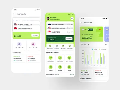 Modern Fintech Website, Dashboard, Mobile App cross border payment dashboard fintech fintech app mobile app ui website