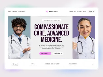 VitaGuard – Healthcare Website UI/UX Design interface product service startup ui ux web