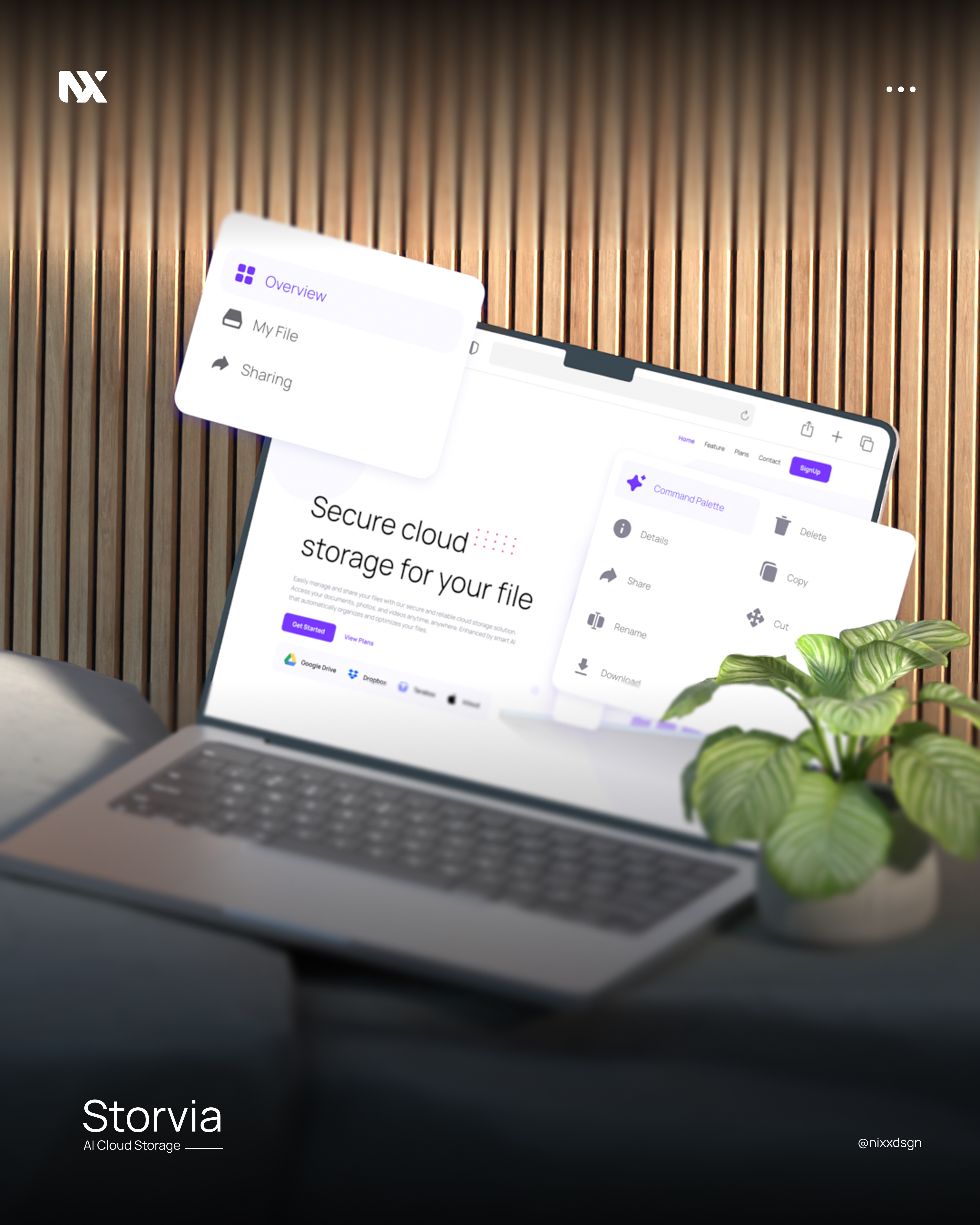 Storvia - AI Cloud Storage Template Kit admin dashboard ai interface clean ui cloud storage dashboard data visualization design system file manager modern ui product design saas ui design ui kit web app