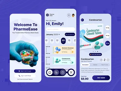 Medicine Reminder & Tracker App UI/UX app design app ui design doctor healthcare app ui ux hospital medical app medicate app medication app medication management medication tracker app medicine app medicine reminder app medicine tracker medicine tracking management mobile app patient pill reminder reminder app ui ux