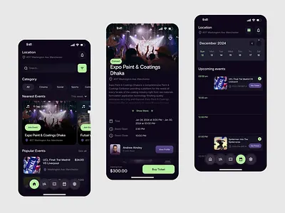 Ticket Booking App animation app app design calendar event app ui concert ticket booking app ui dark mode app ui design event booking app ui event discovery app design event management app event planner app ui event ticket app interface ios event app design ios event booking app ui mobile mobile app ui inspiration modern event app interface music event app ui product design ticket booking app design