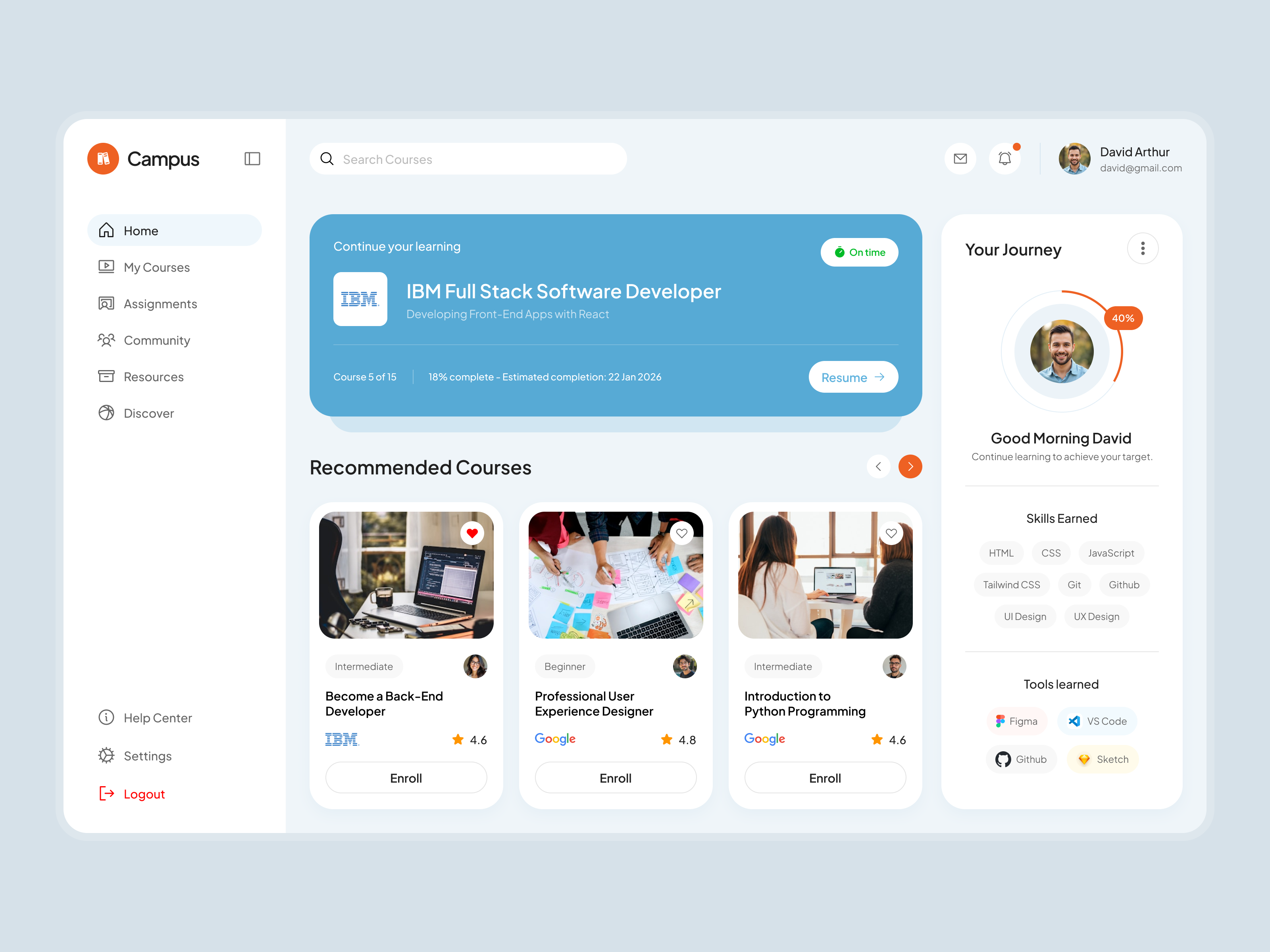 Example of Clean UI/UX Design For Saa S & Startups