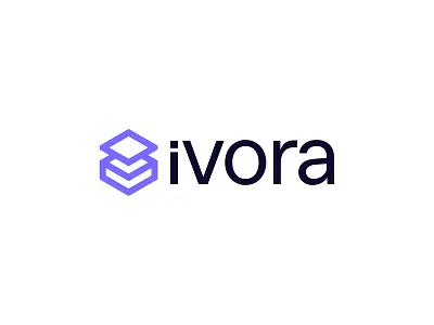 Ivora Logo Design brand branding connect connection design human icon informatics information technologies layer logo logodesign minimal partnership system tech