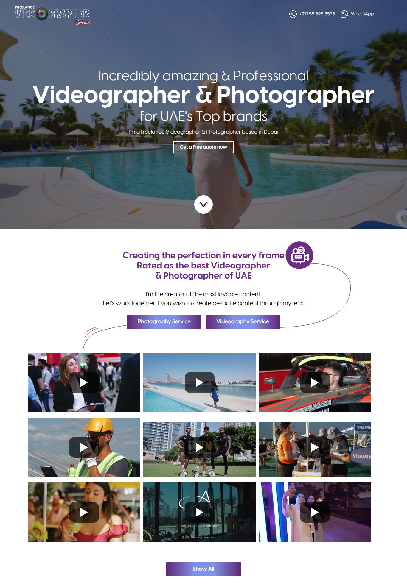 Premium Videographer Website UI branding creativeportfolio design graphic design illustration landingpage logo mediaportfolio portfolioui portfoliowebsite responsivedesign responsiveweb ui uiux vector videographyui webdesign webxpart