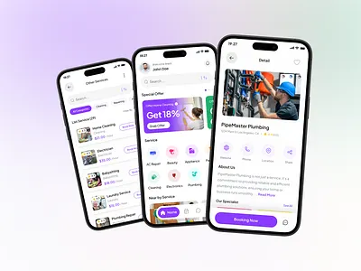 Handyman Service & Manager App UI Design app design business app clean ui construction employee tracker field service app handyman handyman app handyman service home service app job management app maintenance app manager dashboard mobile app ui modern ui repair services saas dashboard service management app startup app